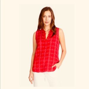 JOHNNY WAS RED LACE SLEEVELESS TOP. NWT. M